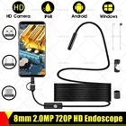 Эндоскоп 3 в 1, 8 мм, 2 млн, 720P HD, водонепроницаемый, масштабируемый