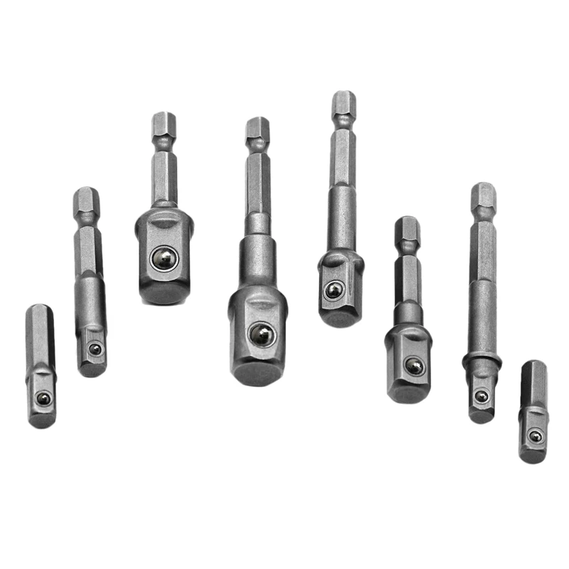 

Hot XD-8Pcs Socket Adapter Impact/Drive Socket Extensions 1/4 & 3/8 & 1/2 Inch Drill Adapter Set Impact Hex Drill Bits Bar Set