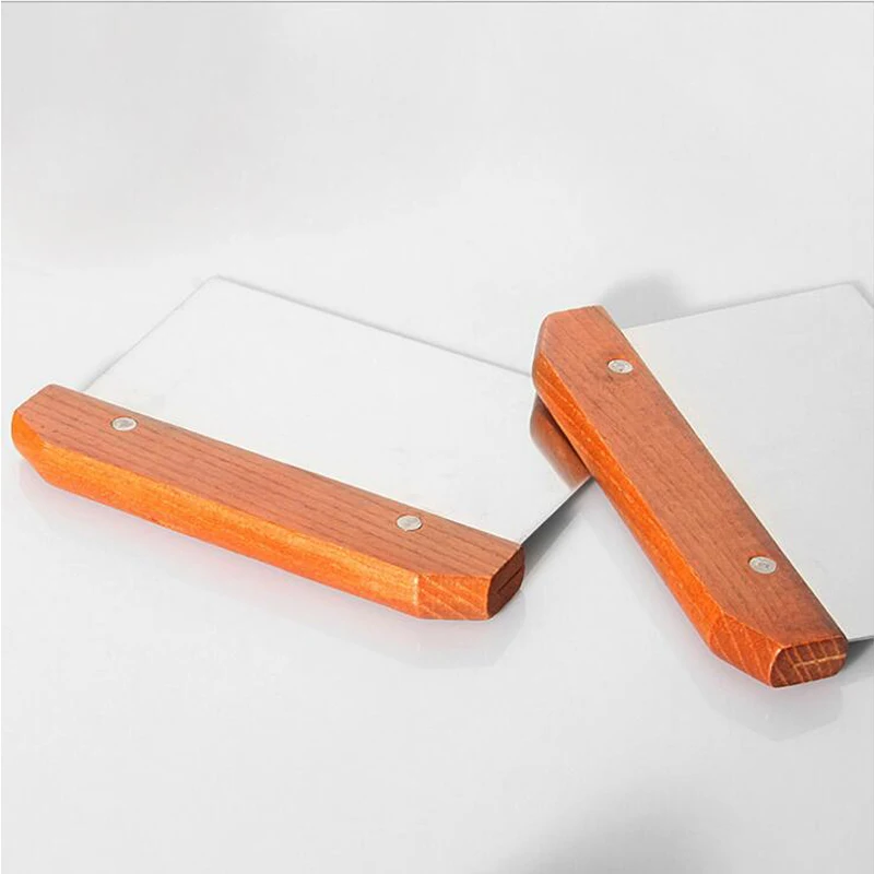 Stainless Steel Flour Scraper Patch Slicing Knife Pancake Cake Rice Noodles Wooden Handle Dough | Дом и сад