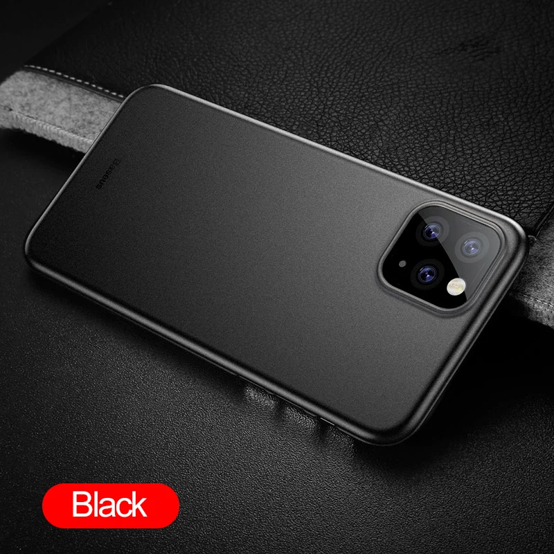 Solid Black Baseus Роскошный чехол для iPhone 11 Pro Max 0,4 мм ультра тонкий PP Coque Fundas для iPhone X Xr Xs Max защитный чехол на заднюю панель - Цвет: Solid Black