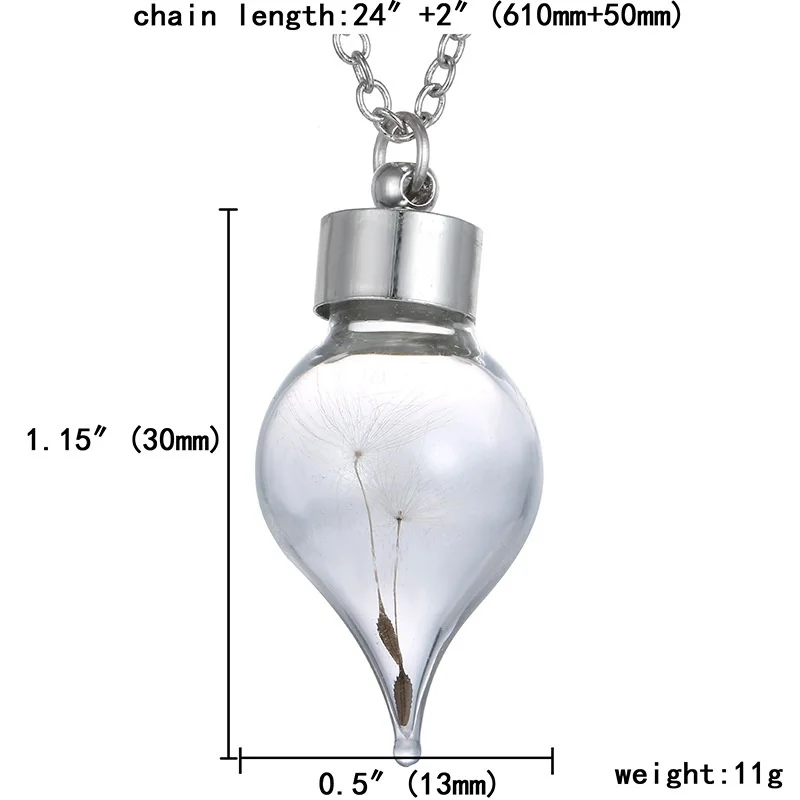 Ручной работы DIY Одуванчик ожерелье семена одуванчика ботанический кулон