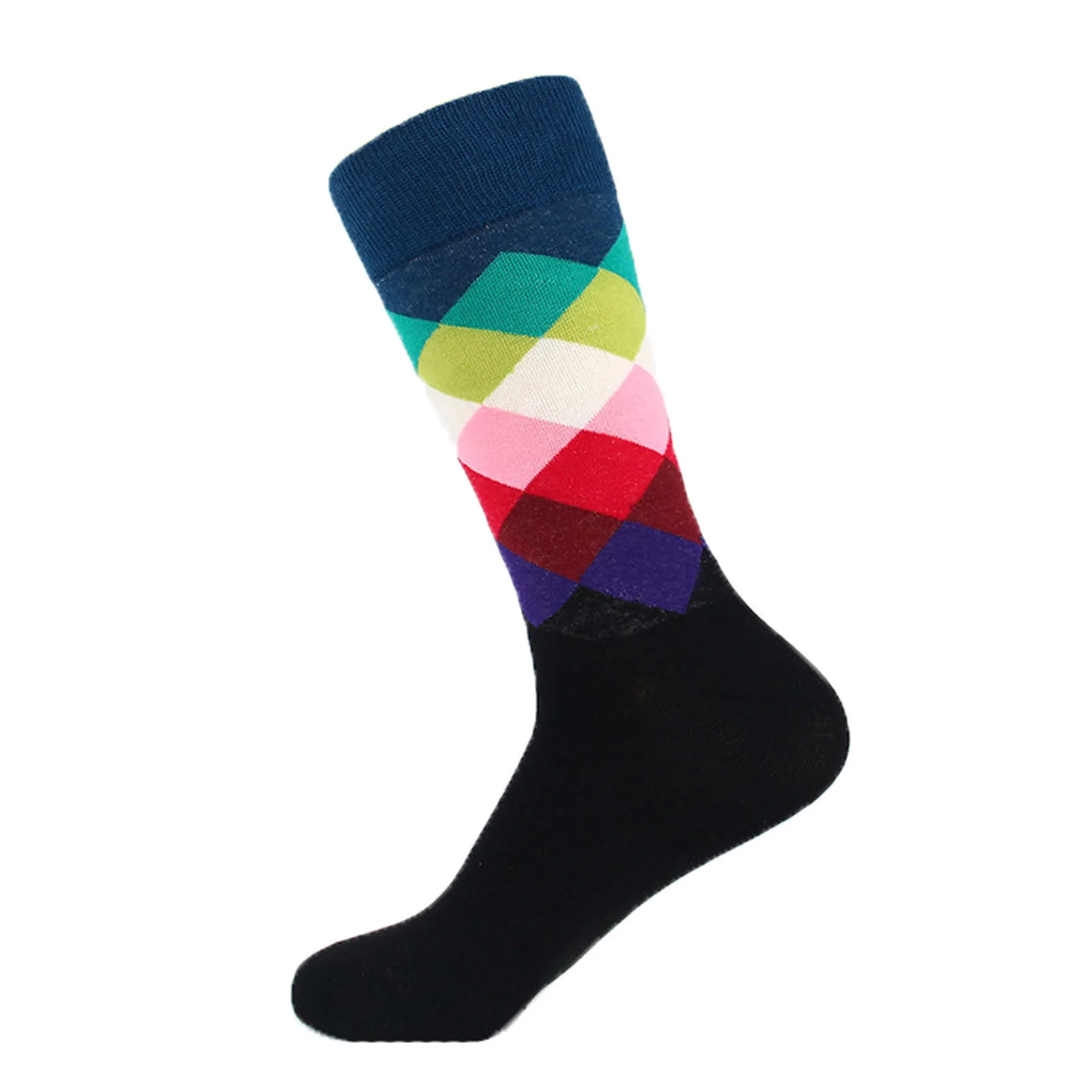 

Unisex Fashion Trend Diamond Medium Tube Socks Fashionable And Comfortable Socks Colorful Socks Casual Calcetines
