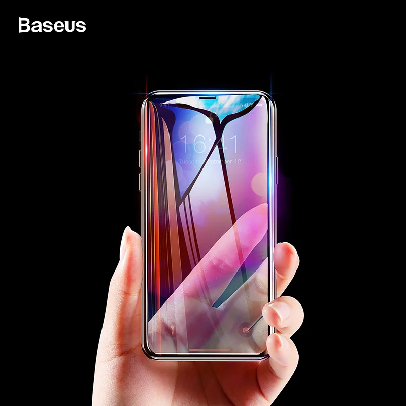 Baseus 0,23 мм стекло для iPhone X Xs max Xr Взрывозащищенная Защита экрана для iPhone Xs max Xr защитная пленка из закаленного стекла