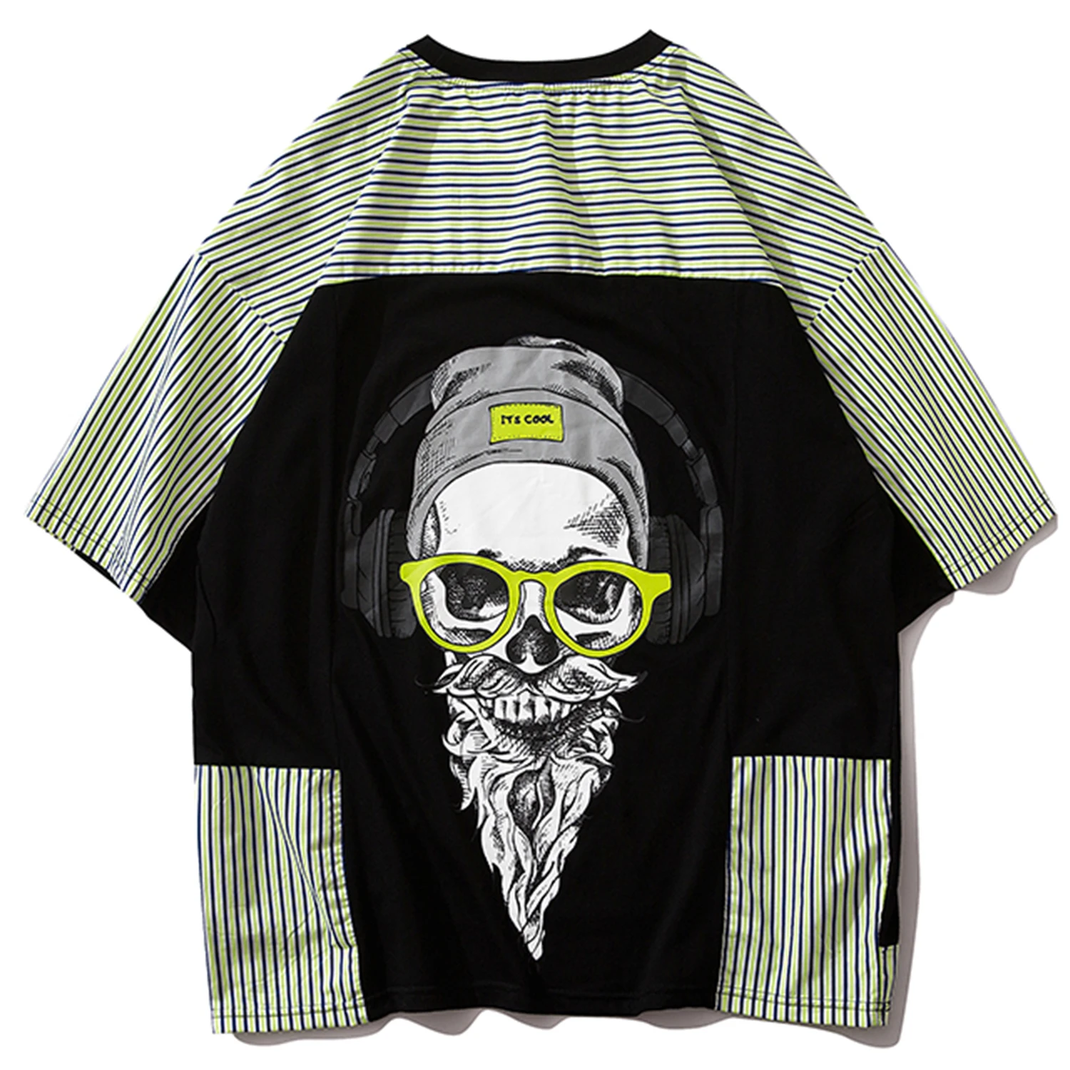 Aelfric Eden футболка в стиле хип хоп полоску пэчворк с принтом для мужчин 2020 коротким