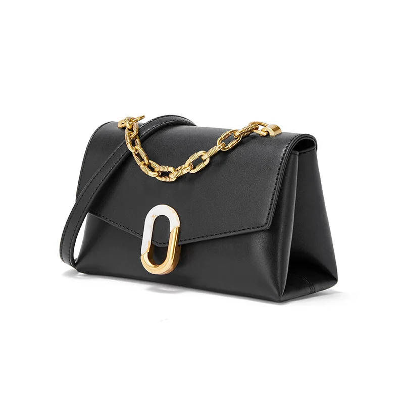 

Mtong Leather Women's Bag New Style 2021 Trend Black Fashion Versatile One Shoulder Messenger Net Red Girl Handbag
