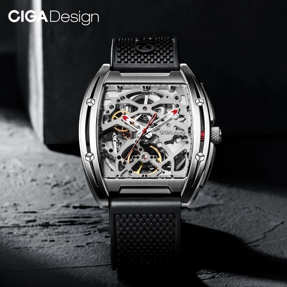 Автоматические механические часы скелетоны CIGA DESIGN Z Series чехол из нержавеющей