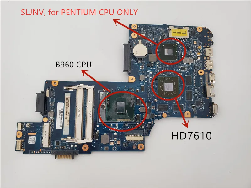 C850 rPGA988B с бесплатным процессором для ноутбука TOSHIBA Satellite материнская плата L850 C850 H000052620 HM70(SLJNV) только для процессора pentium