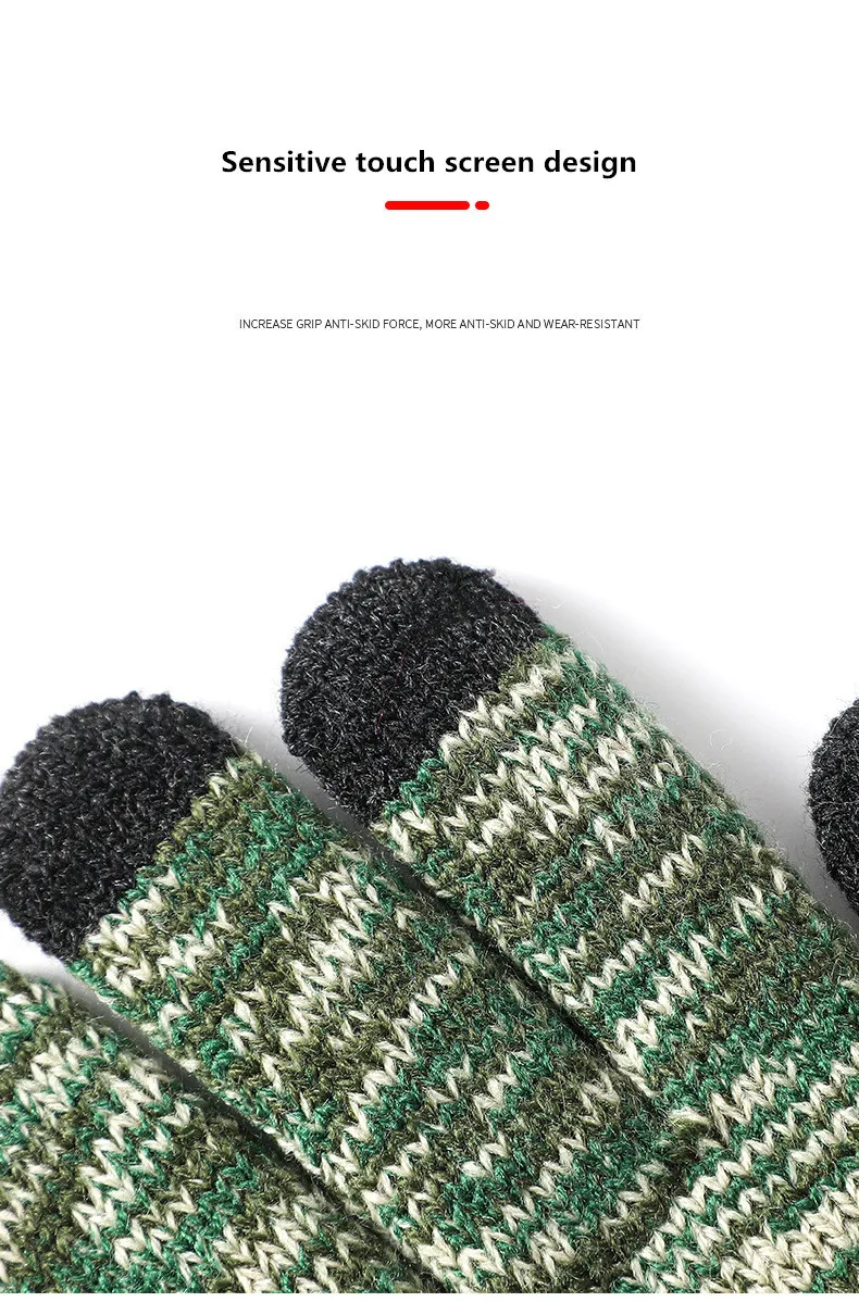 

Touch Screen Gloves For Winter Wool Knitted Men's Gloves Female Warm Mitten Outdoor Driving Cold-proof Glove Guantes Mitt
