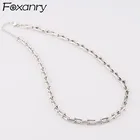 FOXANRY 925 ожерелье с маркой, стиль хип-хоп, винтажная простая U-образная Геометрическая цепь, украшения для вечеринок из тайского серебра