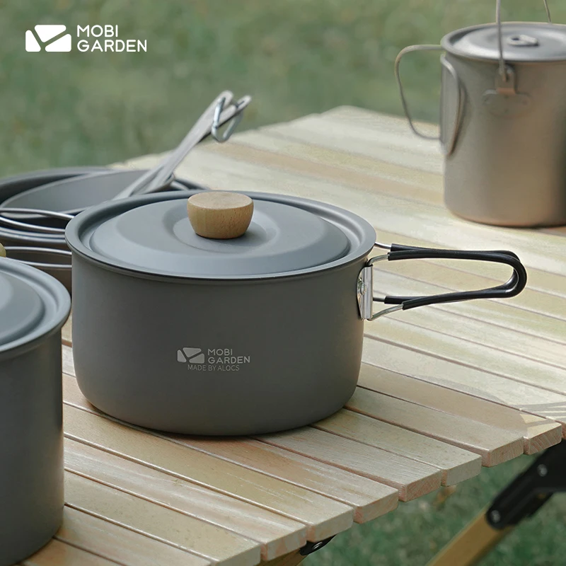 

Mobi Garden NX20666023 2.2L Outdoor Pot for Family Camping Wood Lifting Button
