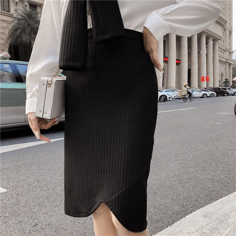 Женские рубашки и юбки карандаш из 2 предметов осенняя трикотажная женская