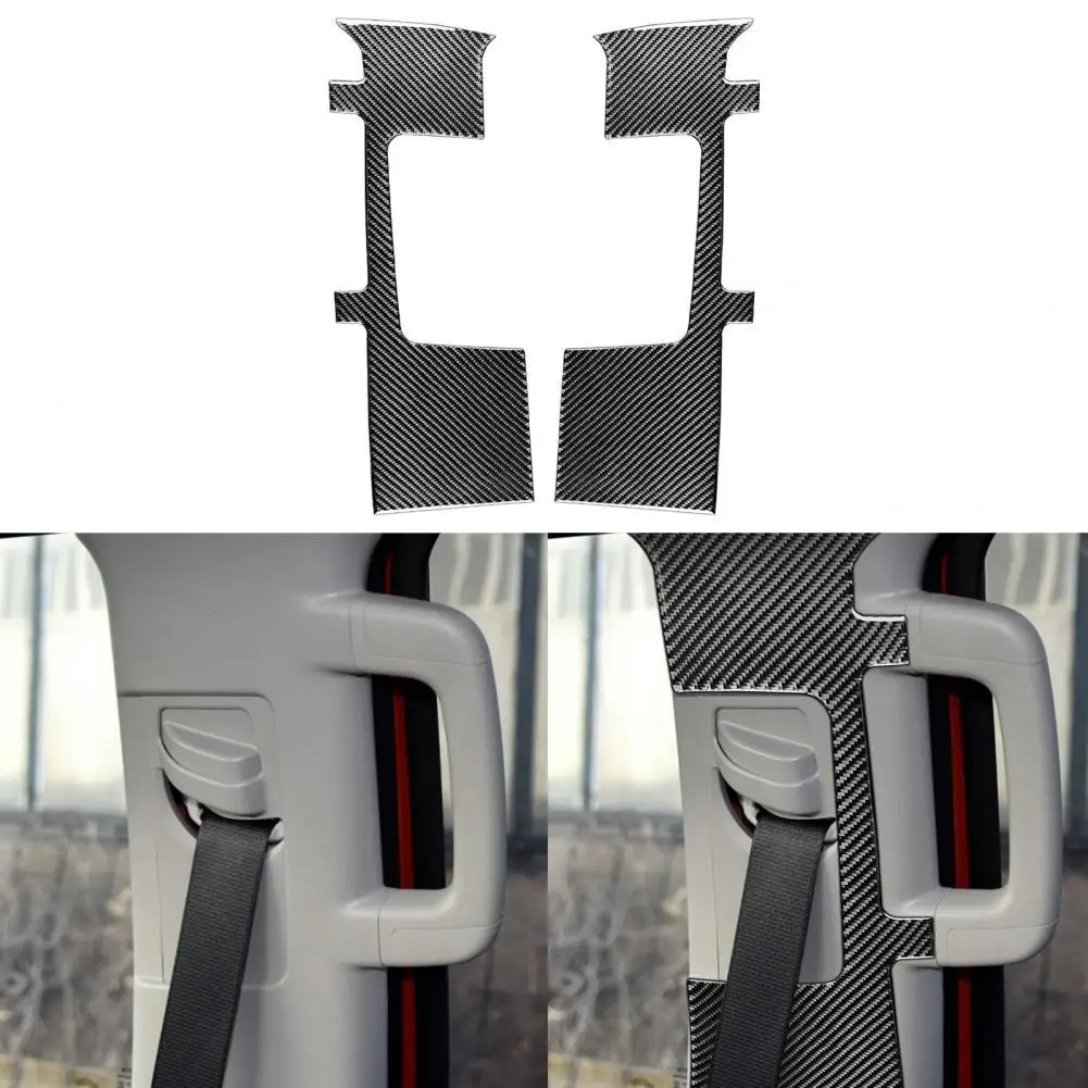 

Panel Trim Sticker Not Easy to Yellowing Durable Carbon Fiber Safety Belt Panel Cover Trim Panel Cover Panel Decal 2Pcs