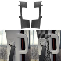 panel trim sticker not easy to yellowing durable carbon fiber safety belt panel cover trim panel cover panel decal 2pcs
