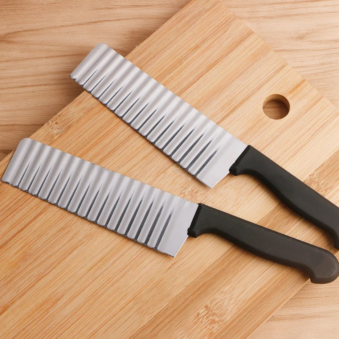 

Stainless Steel Potato Chip Slicer Dough Vegetable Fruit Crinkle Wavy Slicer Knife Potato Cutter Chopper French Fry Maker