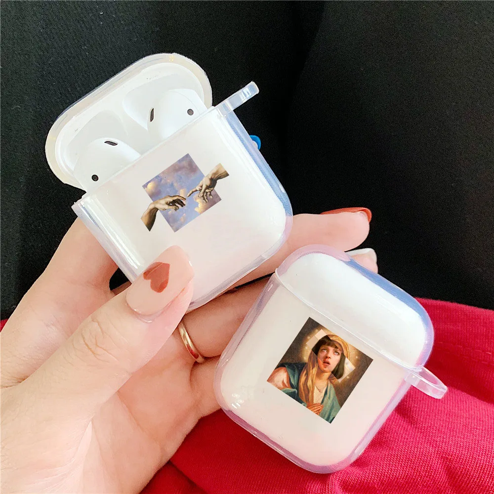 Прозрачный чехол для Airpods Art AirPods 1 2 Мягкий защитный из ТПУ беспроводных
