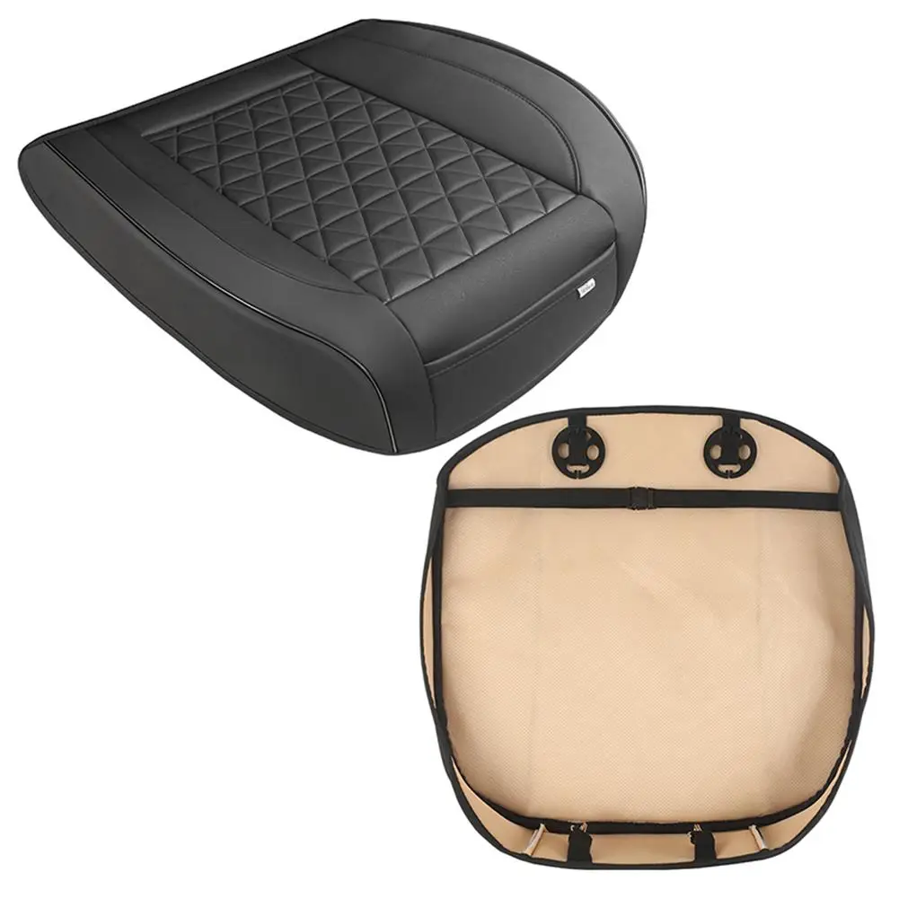 

General Car Seat Cushion All-inclusive PU Leather Backless Non-slip Car Seat Cover Protector with Bottom Storage Bag Car Styling