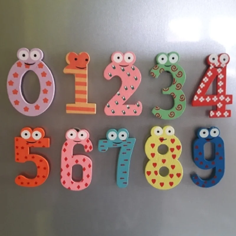 Цифровые магнитные наклейки на холодильник 10 шт. Мультяшные арабские цифровые