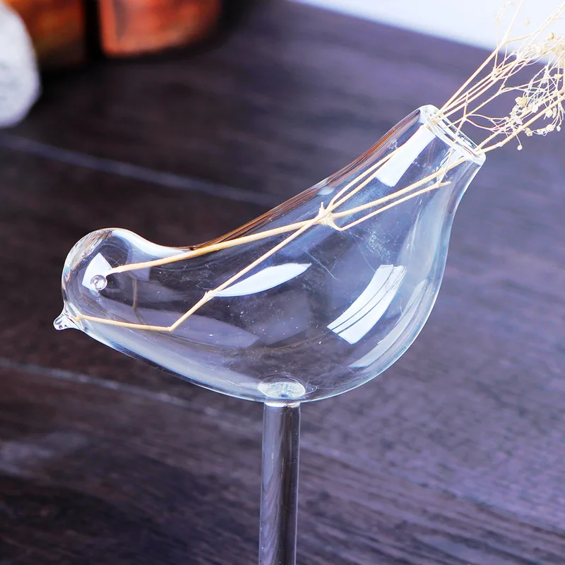 

2020 new year creative bird glass vase transparent vase flower arrangement fashion home decoration glass crafts
