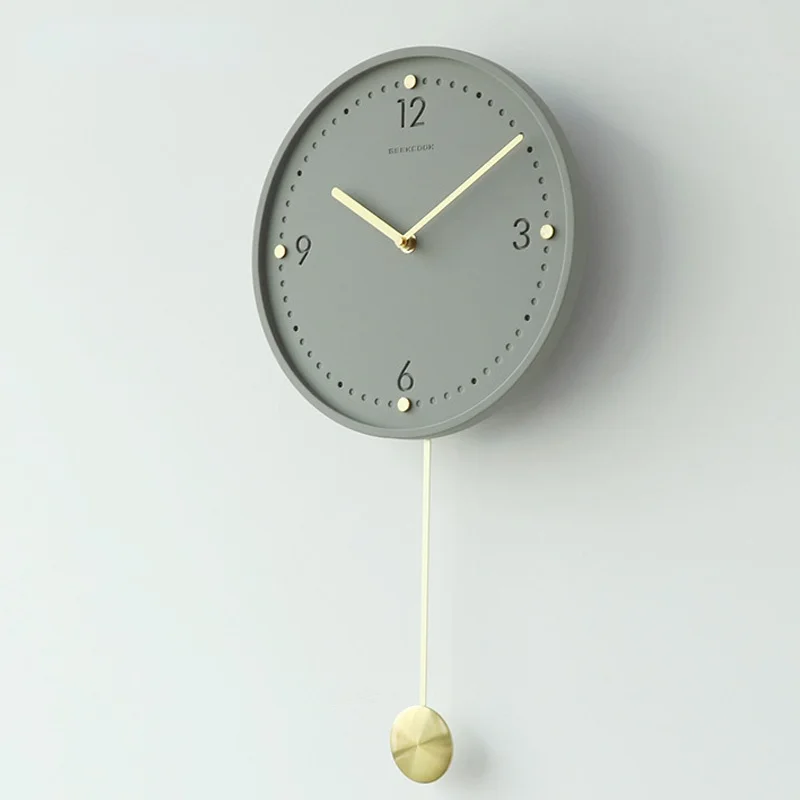 

Nordic Style Industrial Style Cement Wall Clock Shining Dots Brass Scale Clear Cement Craft Jewelry Simple Fashion Clock