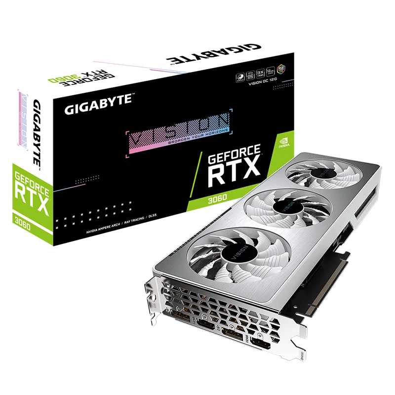 

Видеокарта GIGABYTE GeForce RTX 3060 VISION OC 12G GDDR6 192 бит NVIDIA RTX3060