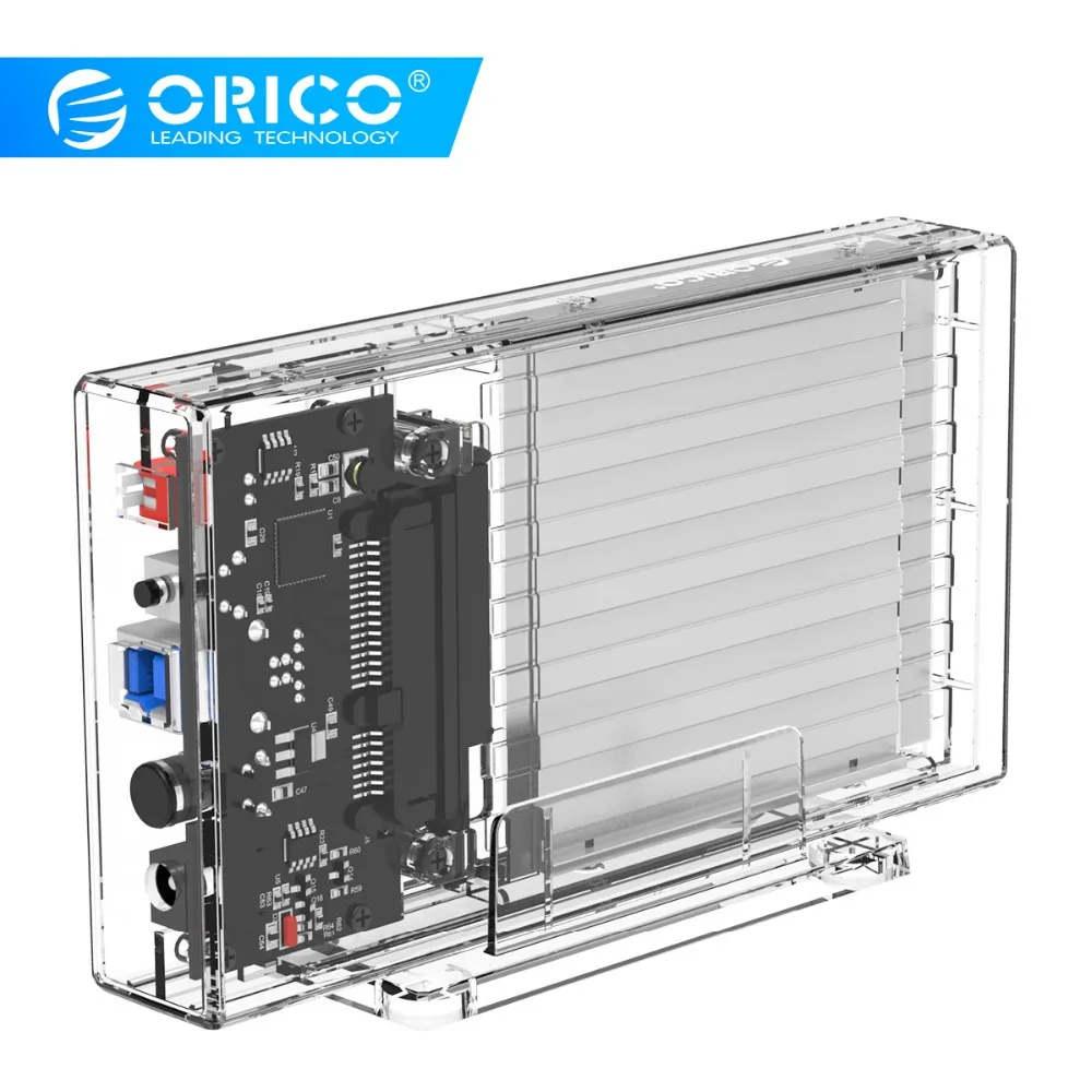 ORICO 2 Bay 2," HDD чехол с функцией Raid SATA к USB 3,0 прозрачный корпус для жесткого диска поддержка UASP для 7-9,5 мм HDD SSD 6 ТБ