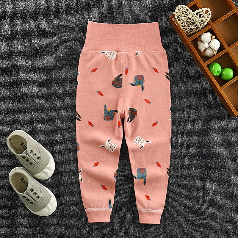 Новые осенние Хлопковые Штаны для детей, неодальные штаны, теплое нижнее белье с высокой талией для маленьких мальчиков и девочек - Цвет: p34