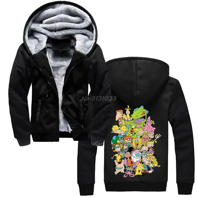 

Harajuku Streetwear Hoodie Men 90'S Cartoons Hoodies Men Winter Keep Warm Sweatshirt Hooded Jacket Streetwear Harajuku