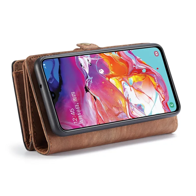360 Роскошный кожаный чехол для samsung Galaxy A70, A30, A40, A50, чехол с откидной крышкой, кошелек на магните, деловой чехол для samsung A20, E, чехол