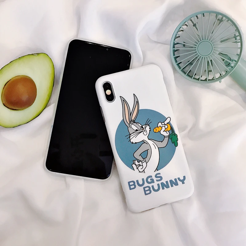 For Iphone 6 7 8 S Plus X XR XS XSMAX Funny Cartoon Bugs Bunny Apple Phone Fitted Case TPU Silicone Smooth Anti-Dust Protector |
