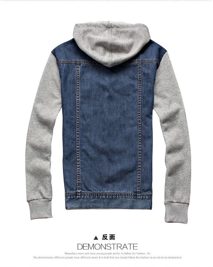 Мужская джинсовая куртка с капюшоном повседневная ковбойская верхняя одежда 2019 |