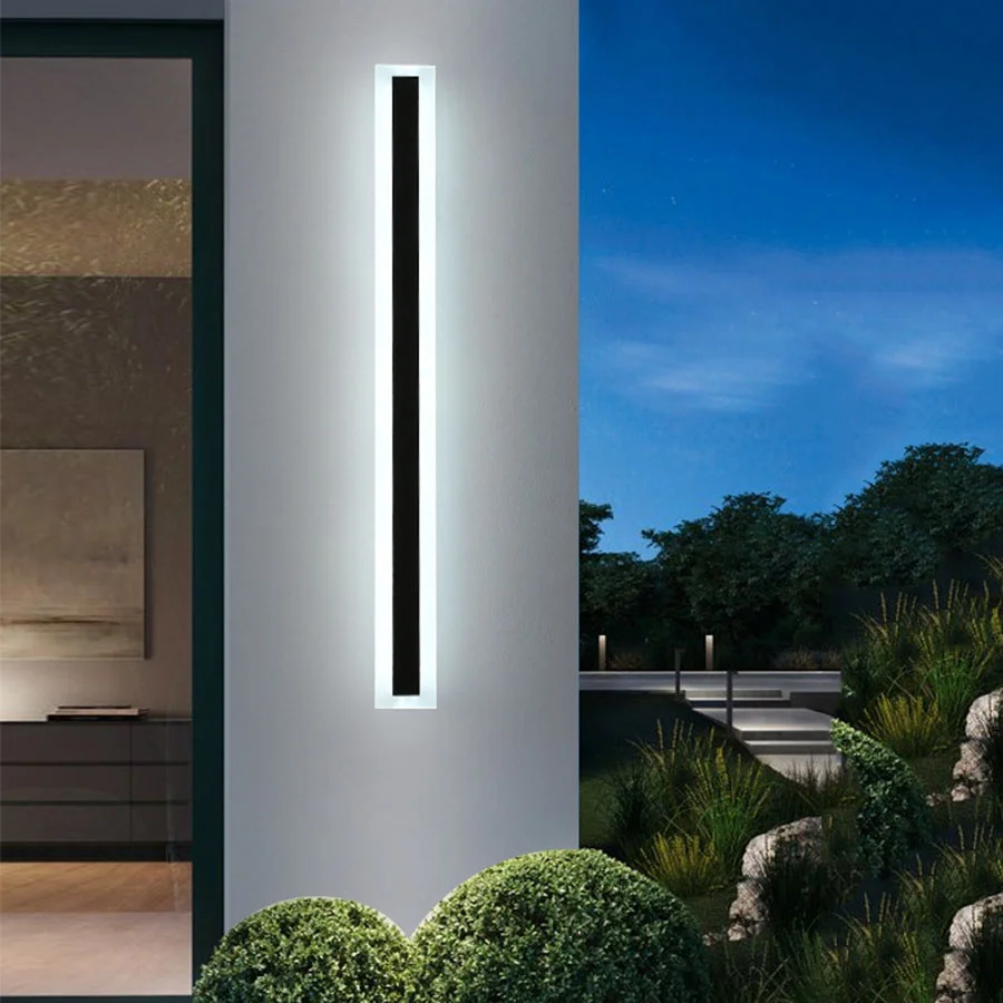 

Waterproof IP65 Long Strip LED wall lamp Outdoor minimalist Villa Gate Courtyard Wall Light Corridor Background Line Wall Lamp