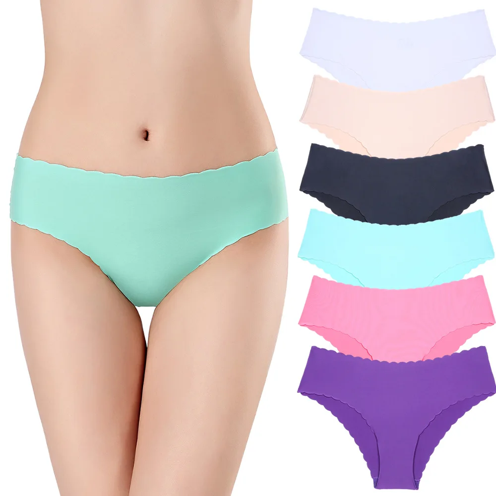 

High Quality Women Seamless Panties Solid Ultra-thin Panties Underwear Women's Sexy Low-Rise Ruffles Briefs Lingerie Sexi Panti