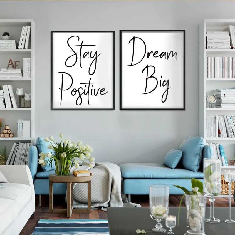 Скандинавская Минималистичная мечта большая цитата Картина на холсте с