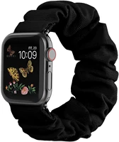 compatible for scrunchie apple watch band 38mm 42mm 40mm 44mm cute print elastic watch bands women bracelet strap