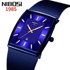 Синие квадратные часы-хронограф NIBOSI, спортивные мужские часы с индивидуальным дизайном, водонепроницаемые креативные часы, мужские наручные часы, мужские часы