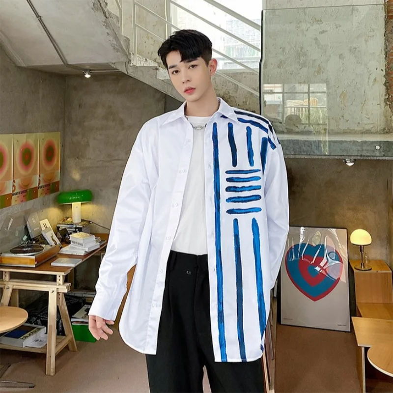 Men's Long-Sleeve Shirt Spring And Autumn New Daily Casual Fashion Cold Wind Is Versatile Loose Large Shirt