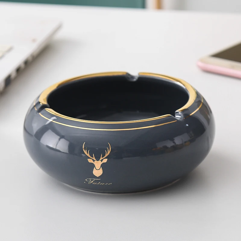 

Personalized Round Ashtray Round Luxury Lid Nordic Ceramic Boyfriend Gift Ashtray Windproof Ceniceros Creativos Home Decor DG50A