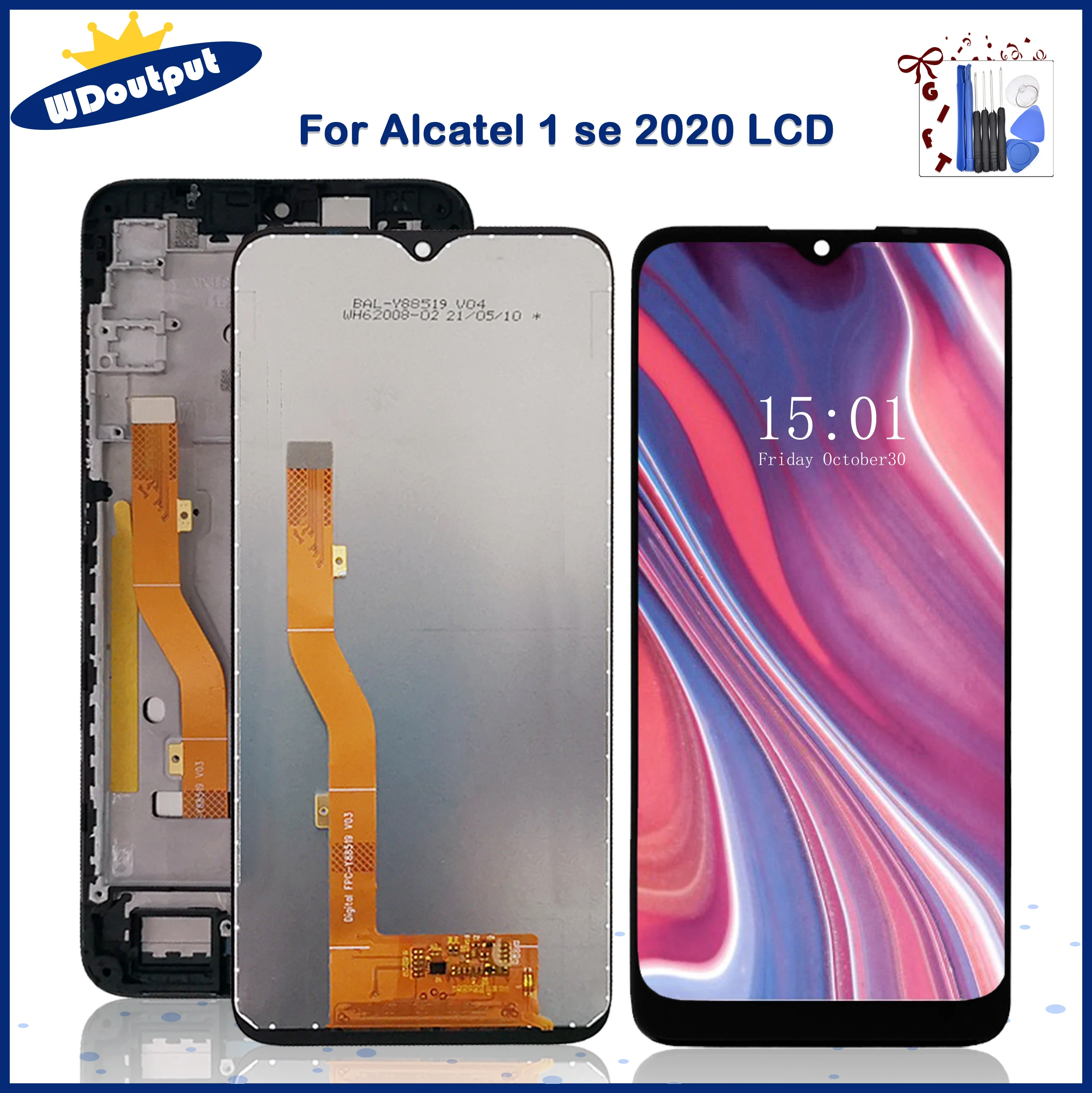 Pantalla LCD de 6,22 pulgadas para tel&eacute;fono m&oacute;vil, montaje de digitalizador con pantalla t&aacute;ctil, modelo de reemplazo para 2020 pulgadas, con marco, para modelo de tel&eacute;fono m&oacute;vil, para modelo de modelo 1SE 5030U 5030D 5030F-0