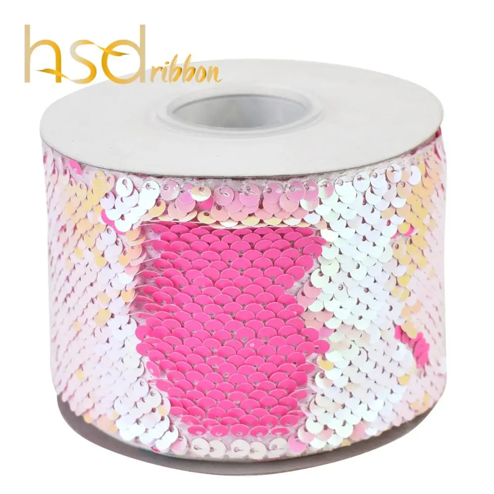 75mm Reversible Glitter Sequin Ribbon - HSDRibbon - 3 Inch Width - 25 Yards per Roll image 6