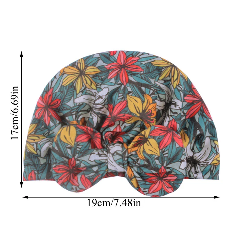 

Hot Sale Cute Print baby Hats Thermal Caps For Infant Newborn Kid Unisex Stylish Fashion Cotton Flower Printed Cap For Toddlers