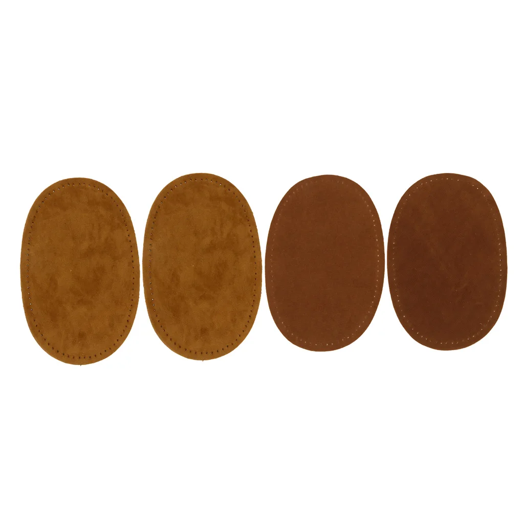 2 Colors Pairs Sew-On Suede Oval Elbow Knee Patches for Sweater Pants Repair Craft | Дом и сад