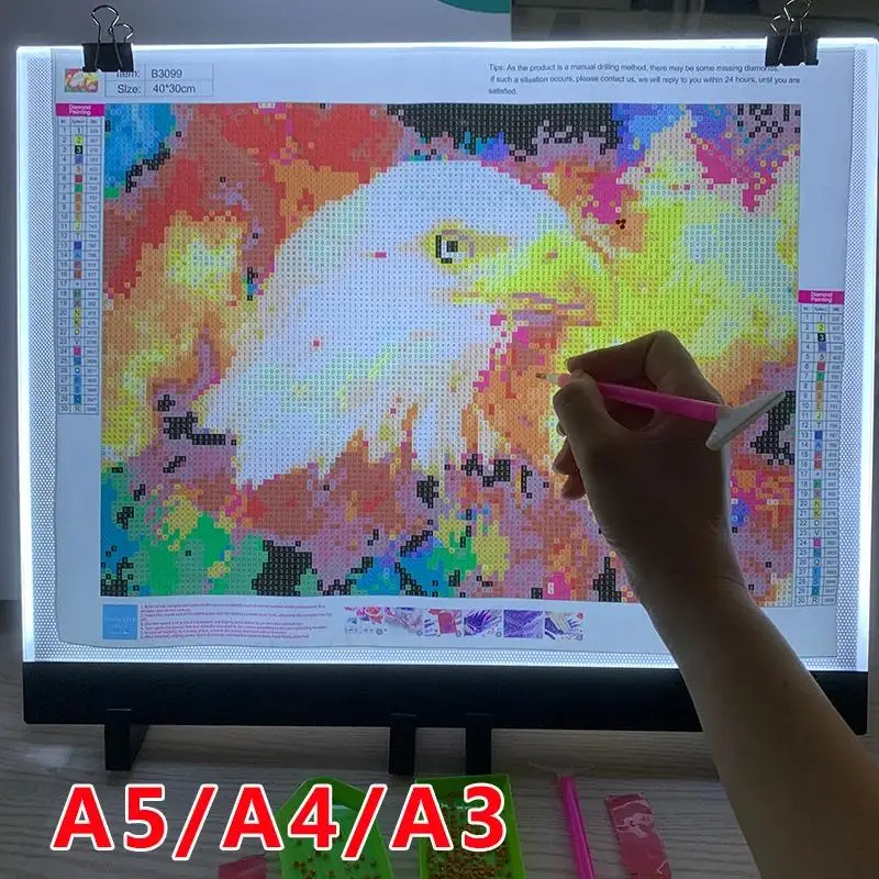 

A5/A4 /A3 LED Light Pad Board 5d Diamond Painting Tracing Copy Board with 3 Level Brightness USB Powered Drawing Tablet