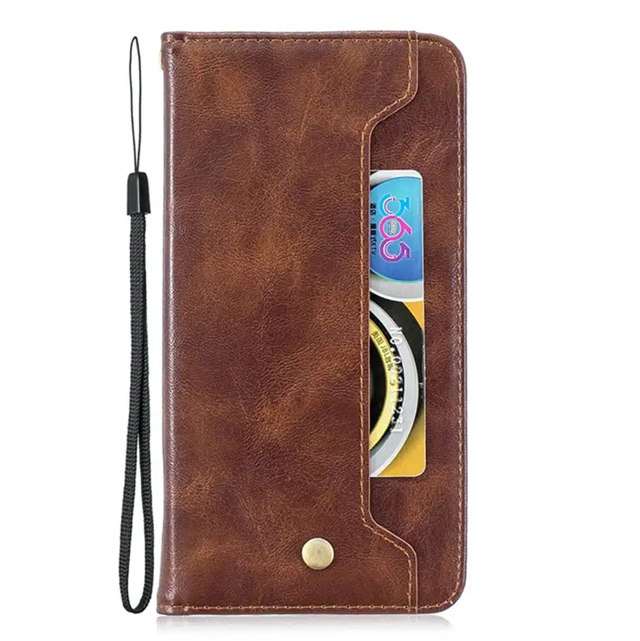 Brown Магнитное притяжение PU кожаный чехол-бумажник для Xiaomi Redmi 7 7A 5 6 Pro Plus Note 7 6 5 5A Pro 4X POCO F1 откидной Чехол для телефона - Цвет: Brown