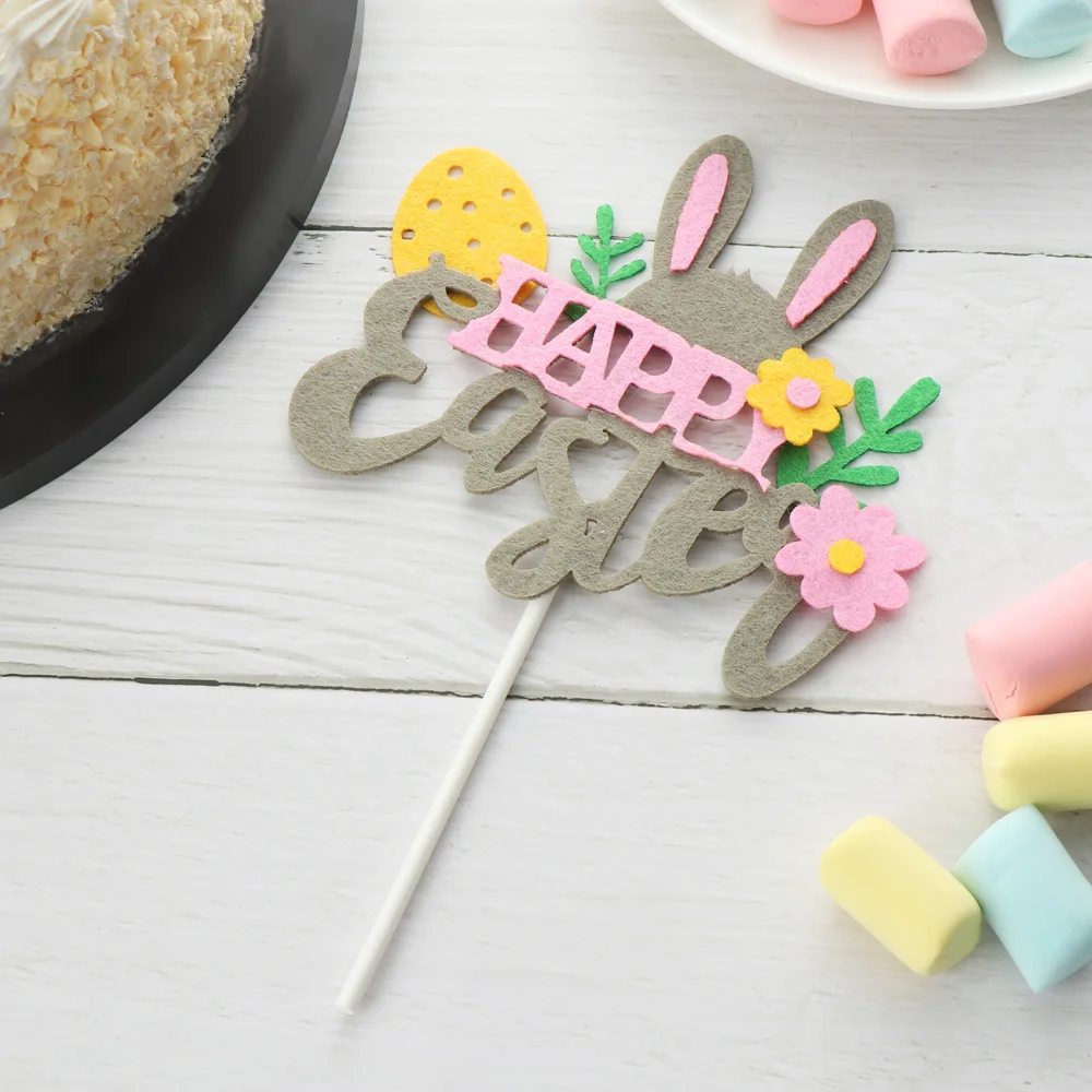 2021 Новинка 1 шт. Счастливой Пасхи Кролик цветок топперы пасхальное детское платье