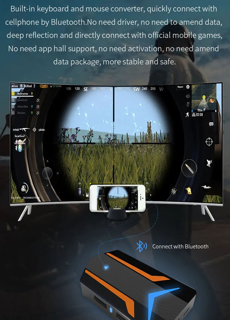 Игровой контроллер PUBG для мобильных устройств 4K USB-HDMI хаб адаптер телефонов на IOS