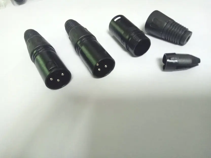 100 шт. черный 3 pin XLR аудио кабель Разъем микрофонный штекер продажа|Соединители| |