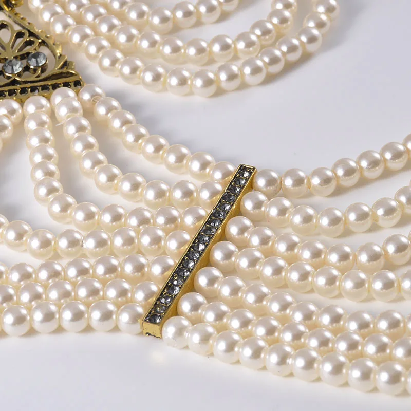 Большой жемчужный ожерелье RLOPAY для невесты ювелирные изделия с кристаллами