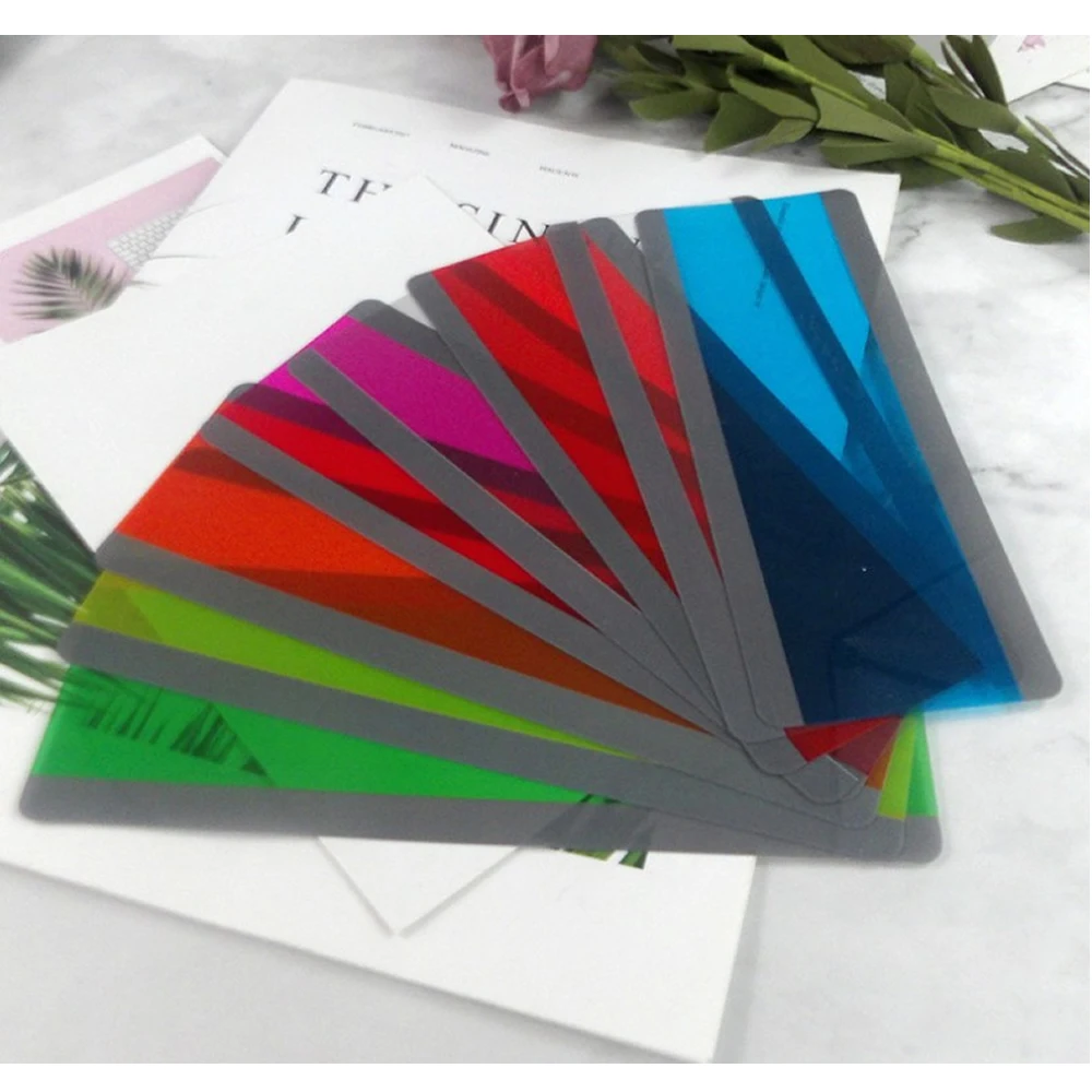 8 шт Большой Размеры руководство чтения полосы освещения Цветной накладки яркая