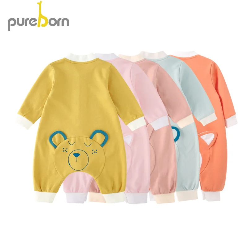 Pureborn/Детский комбинезон унисекс для новорожденных Пижама с героями мультфильмов