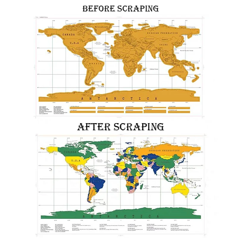 1 шт. Роскошный белый Скретч Карта мира 88x52 см белая карта скретч с цилиндром